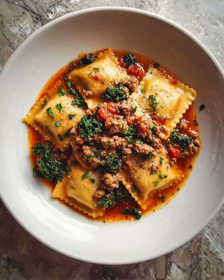 Hearty Italian Sausage and Kale Ravioli Soup to Warm Your Soul - Featured Image