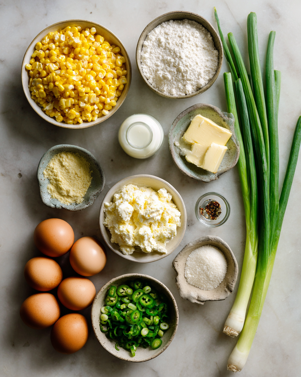 Ingredients for Spice Up Your Snack Time with Jalapeño Cream Cheese Corn Fritters