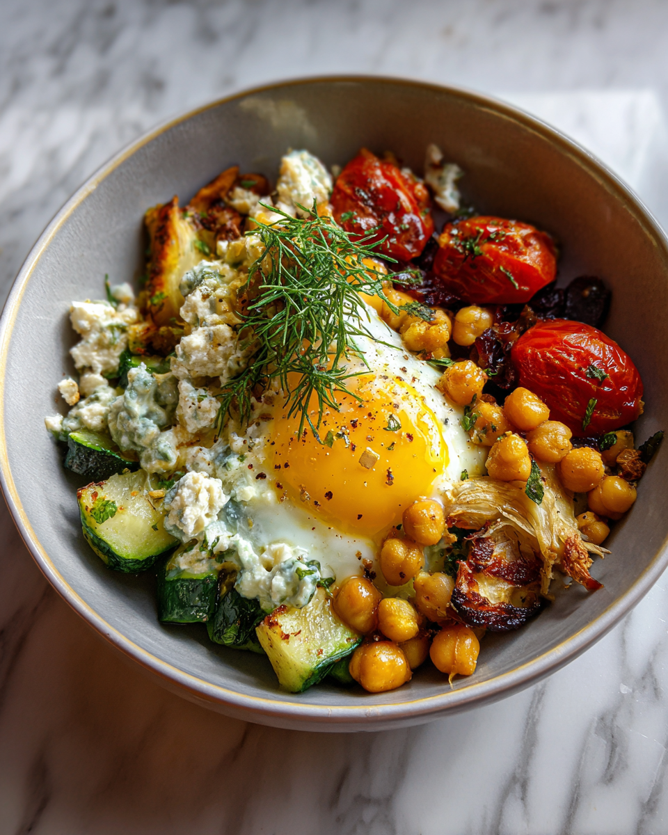 Final dish - Zesty Lemon Garlic Roasted Chickpea Bowl Bursting with Flavor