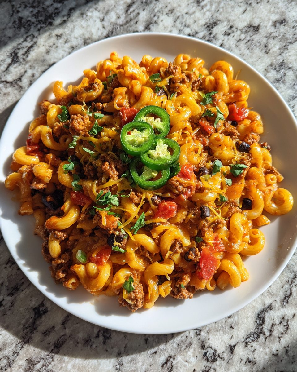 Final dish - Ultimate Loaded Nacho Macaroni Skillet Recipe for Comfort Food Lovers