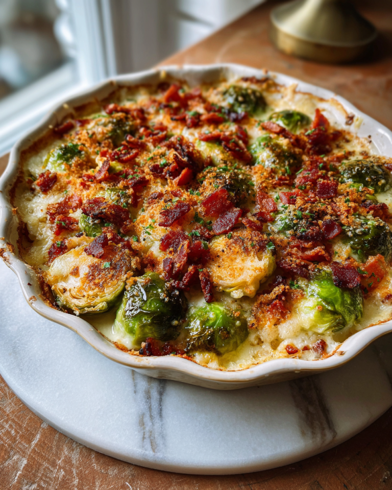 Irresistible Maple Bacon Brussels Sprouts Gratin Recipe You Have to Try - Featured Image