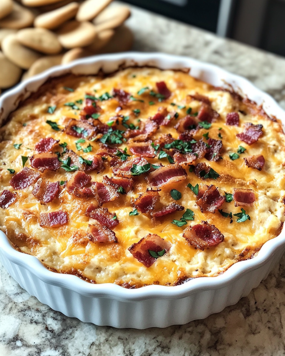 Final dish - Irresistible Maple Bourbon Bacon Cheddar Dip Recipe That Will Steal the Show