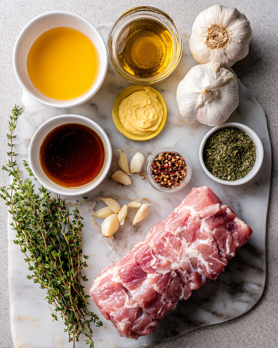 Ingredients for Sweet and Savory Maple Dijon Glazed Pork Tenderloin Recipe
