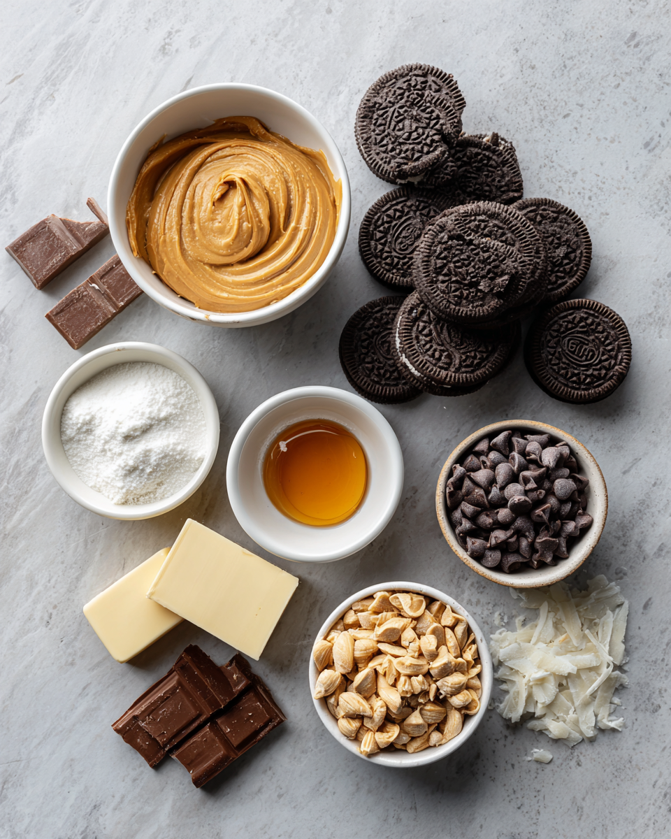 Ingredients for Irresistible No-Bake Oreo Peanut Butter Bars You Have to Try