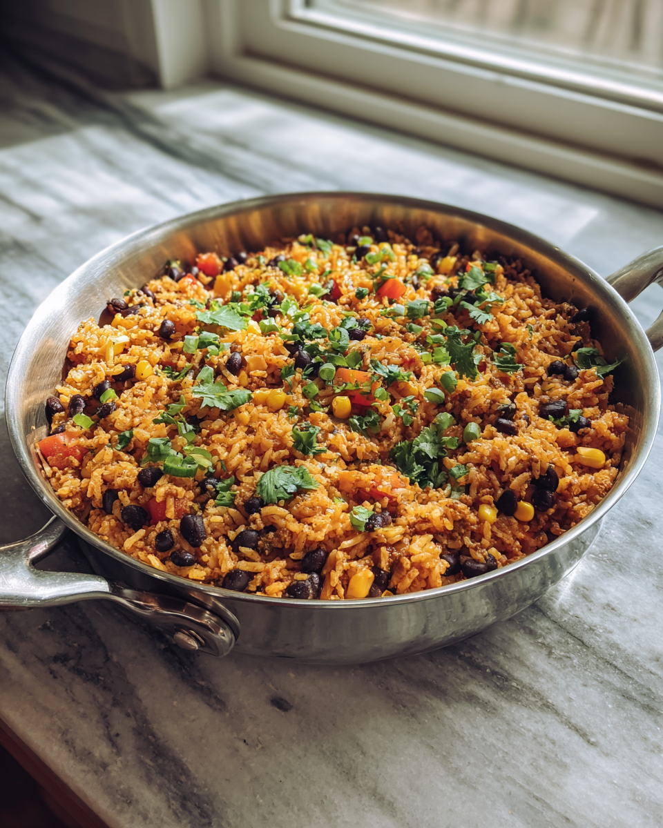 Final dish - One-Pan Taco Rice with Black Beans A Flavor-Packed Easy Dinner Idea