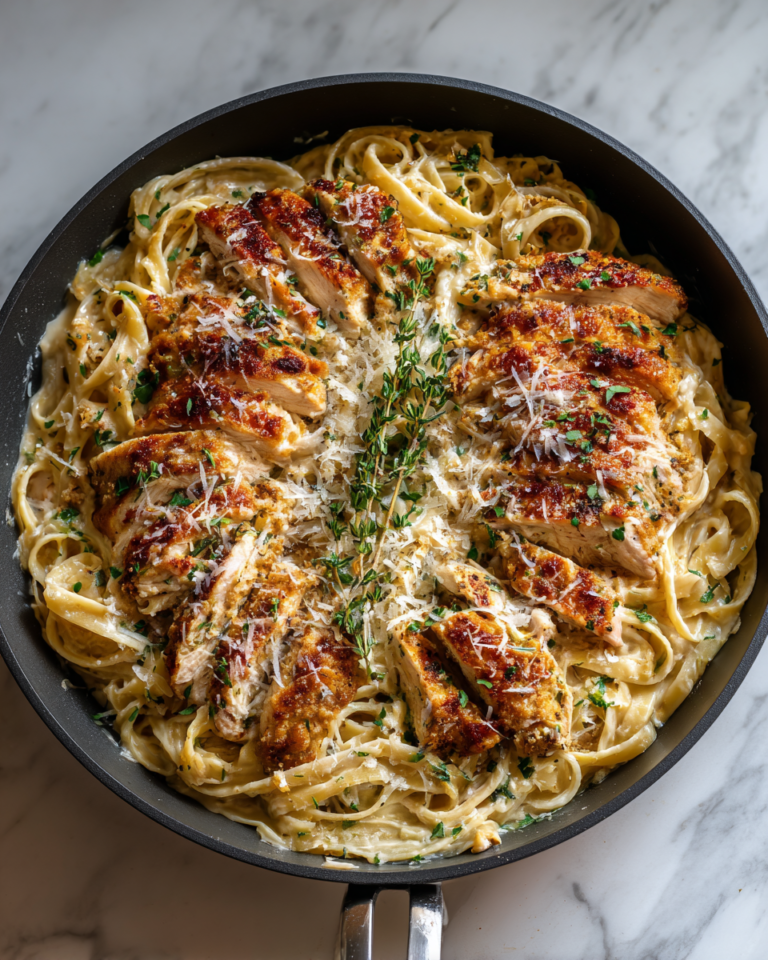 Irresistible Parmesan Crusted Chicken Alfredo Skillet Recipe You Need to Try - Featured Image