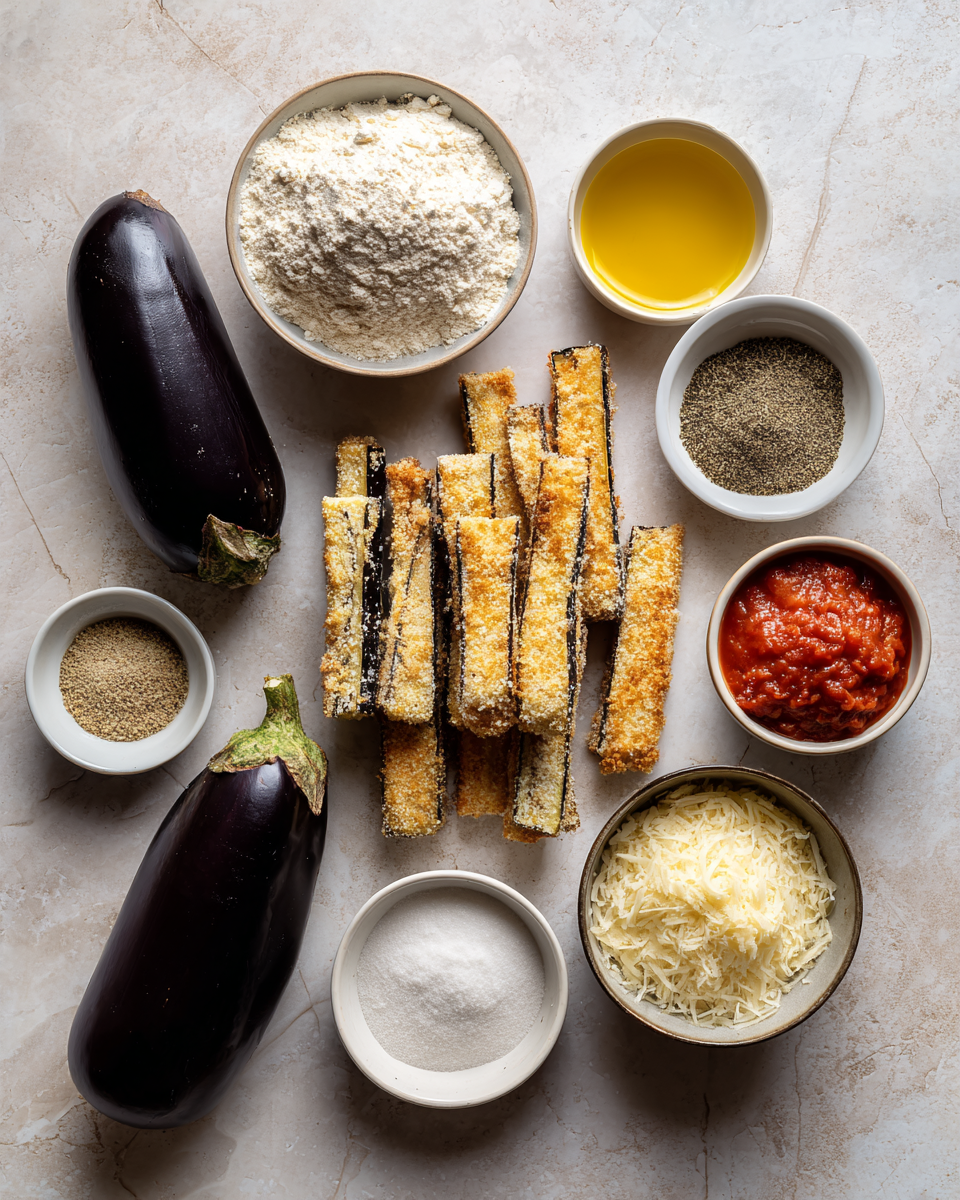Ingredients for Crispy Parmesan Crusted Eggplant Sticks Your Taste Buds Will Love