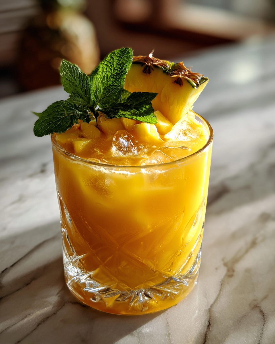 Final dish - Tropical Bliss Pineapple Mango Rum Punch Recipe to Brighten Your Day