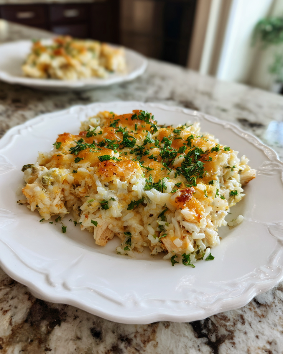 Final dish - Creamy Ranch Chicken and Rice Casserole Recipe You’ll Love