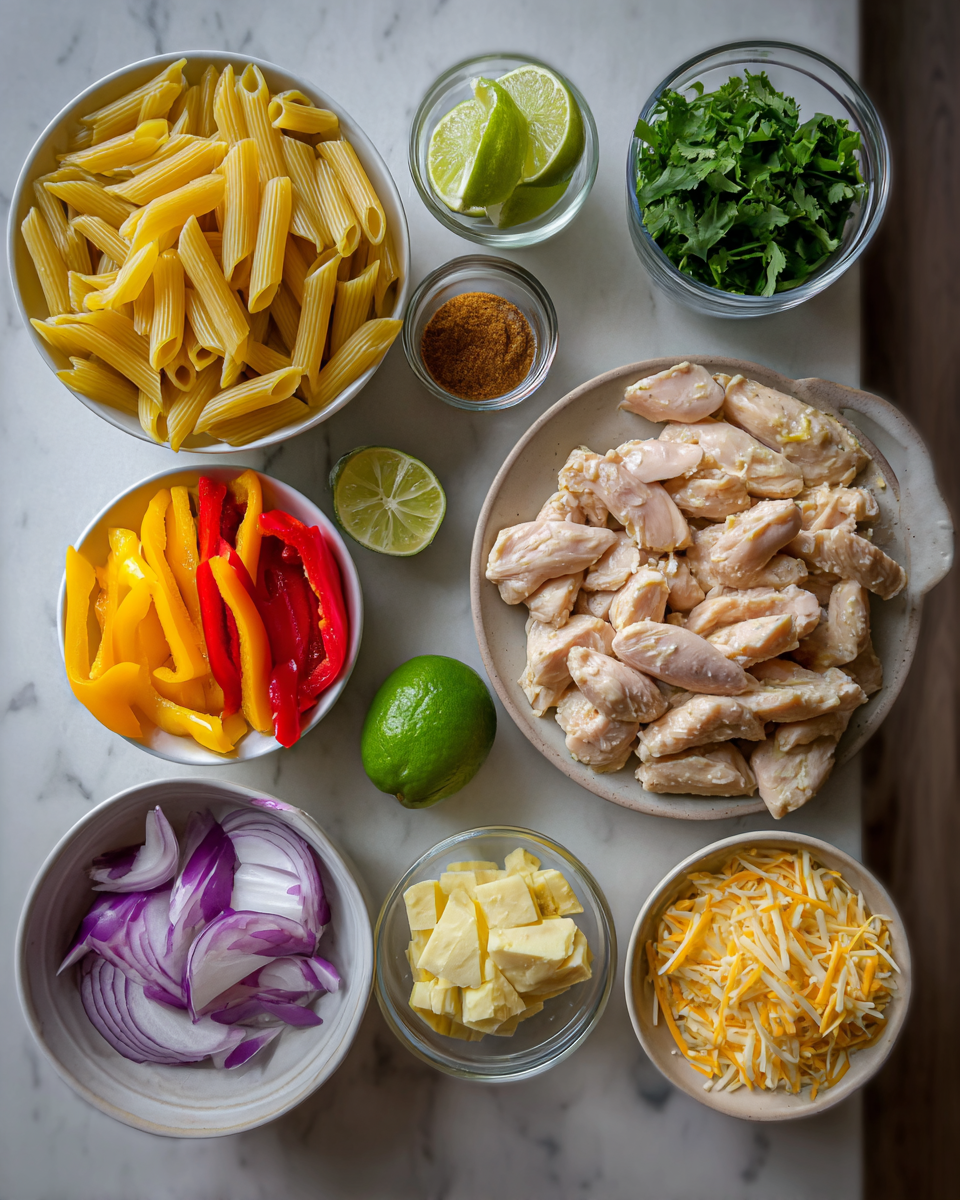 Ingredients for Creamy Ranch Chicken Fajita Pasta Recipe You Need to Try