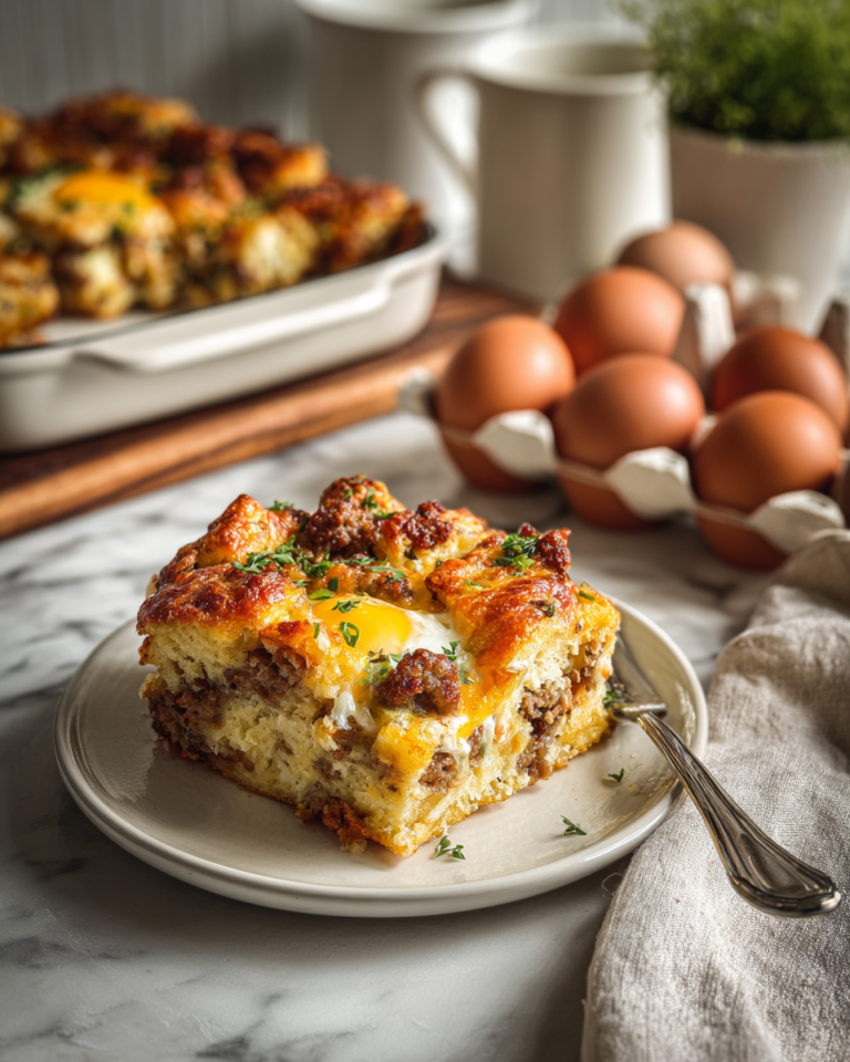 Hearty Sausage and Egg Biscuit Casserole Recipe for a Perfect Breakfast - Featured Image