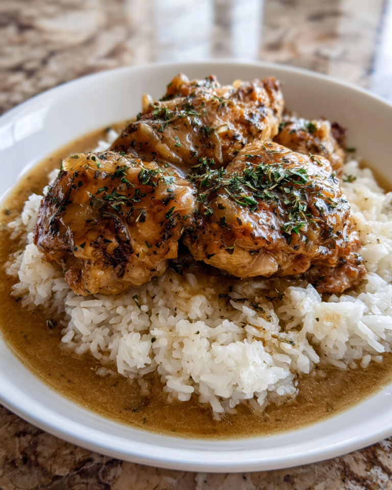 Melt-in-Your-Mouth Slow Cooker Garlic Chicken and Gravy Recipe - Featured Image