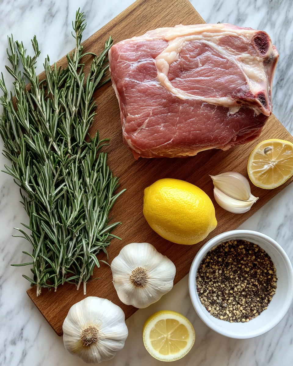 Ingredients for Melt-in-Your-Mouth Slow Cooker Garlic Herb Pork Roast Recipe