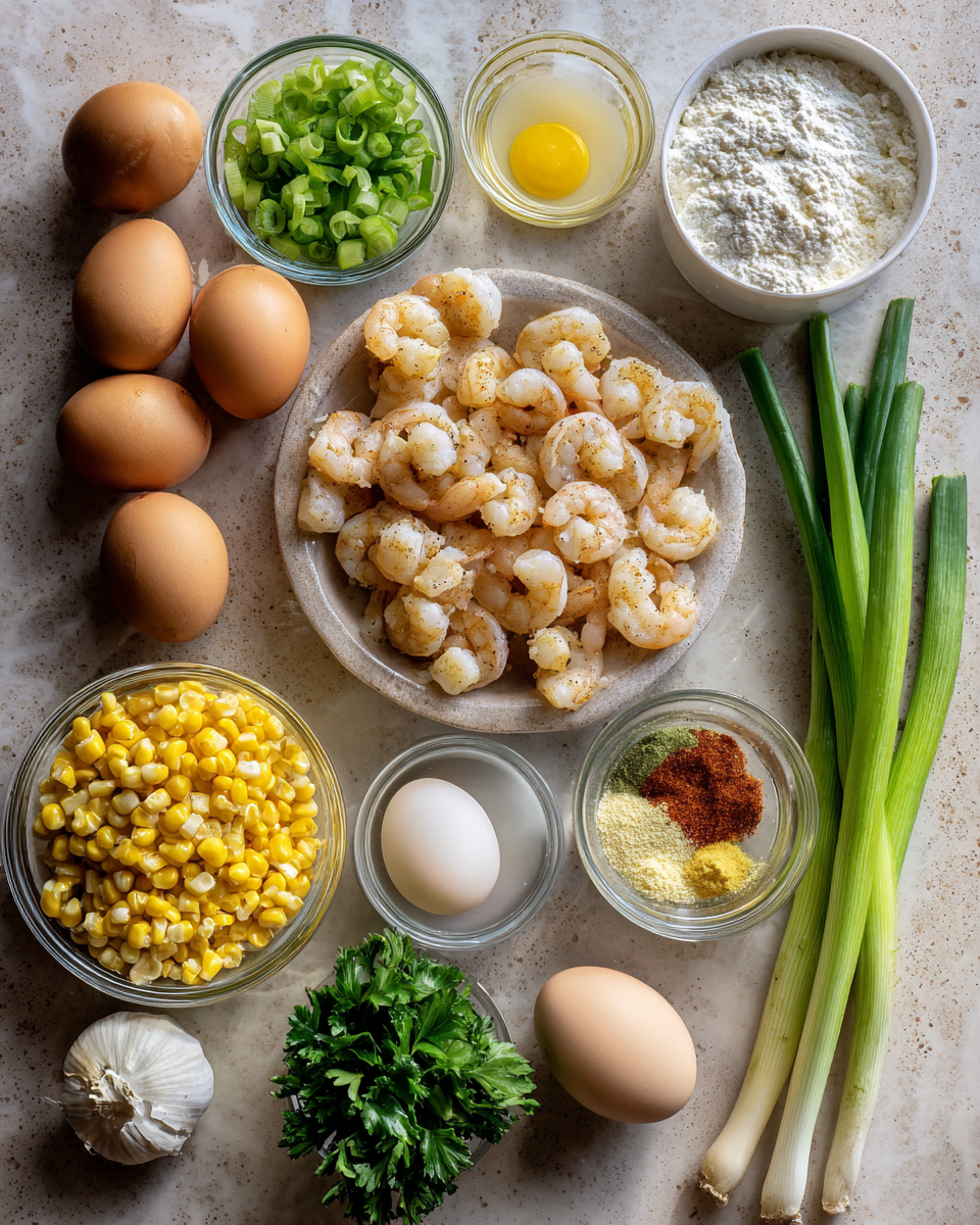 Ingredients for Crispy Southern Shrimp and Corn Fritters You Have to Try