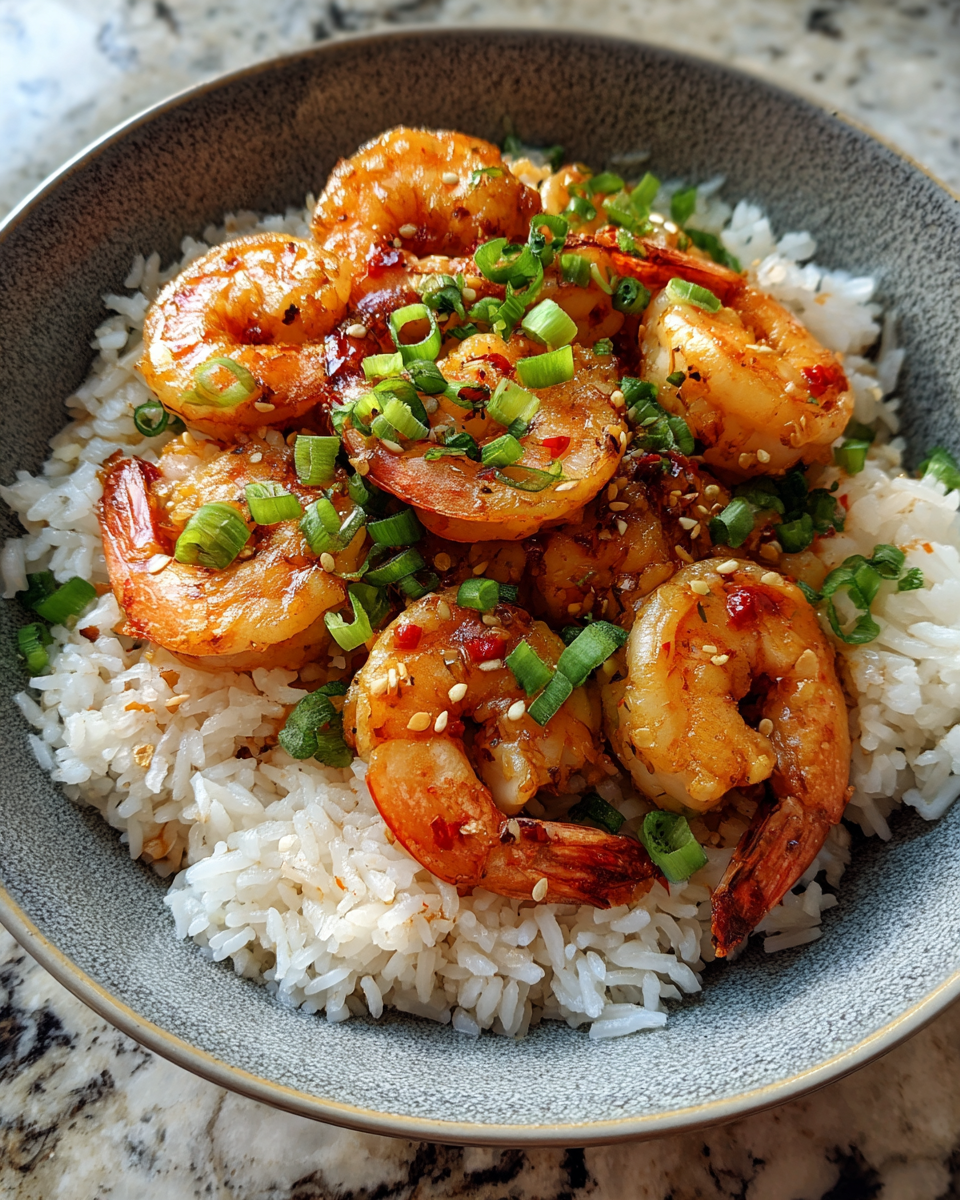 Final dish - Spicy Garlic Butter Shrimp and Rice Bowls That Will Ignite Your Taste Buds