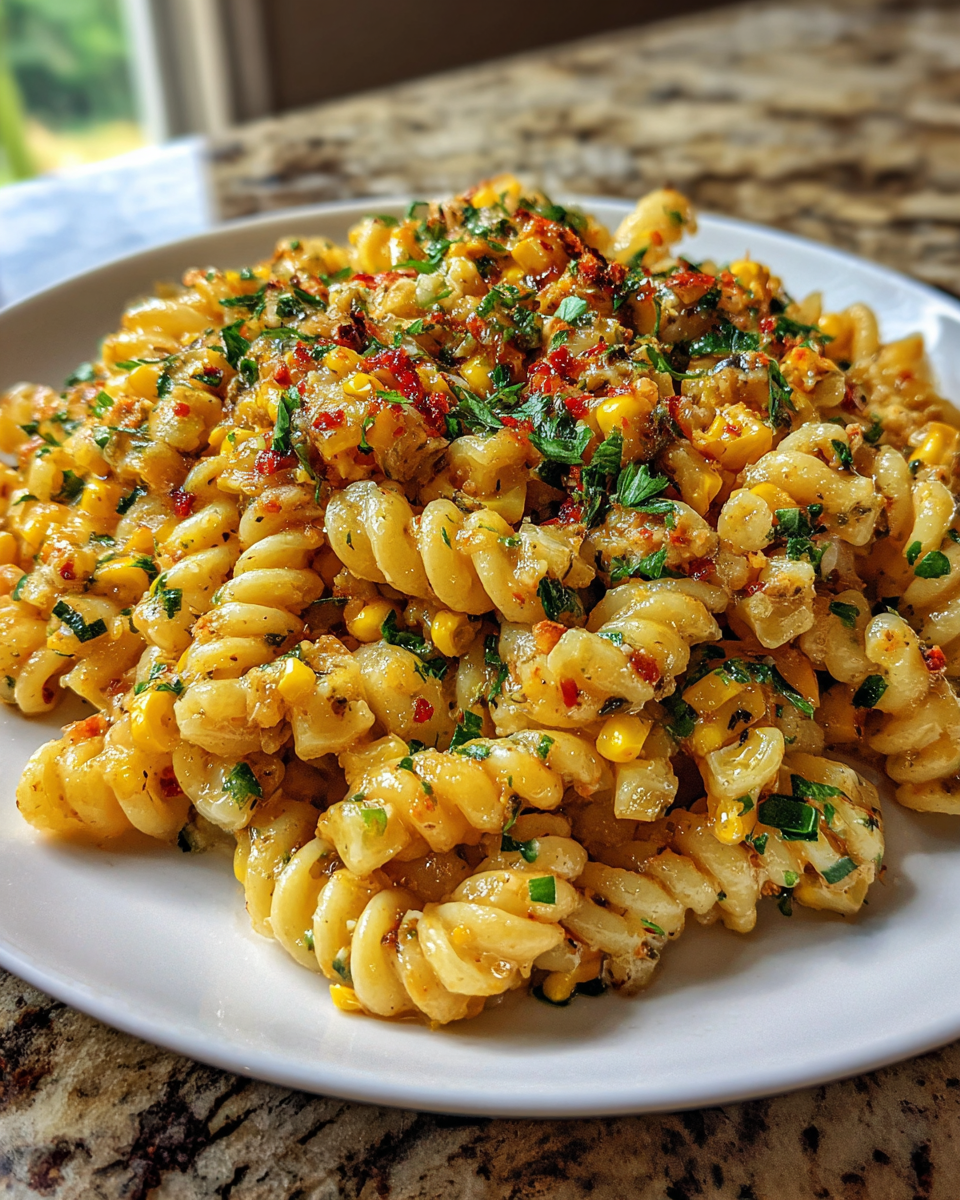 Final dish - Spicy Garlic Butter Sweet Corn Pasta That Will Ignite Your Taste Buds