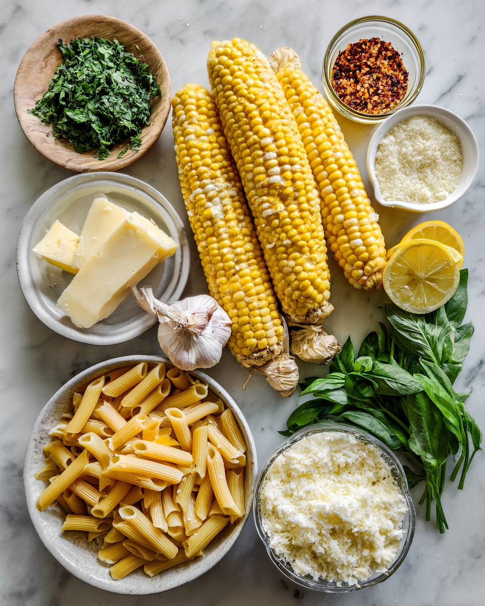 Ingredients for Spicy Garlic Butter Sweet Corn Pasta That Will Ignite Your Taste Buds