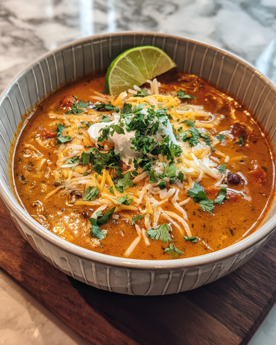 Final dish - Warm Up Your Taste Buds with Spicy Green Chile Enchilada Soup