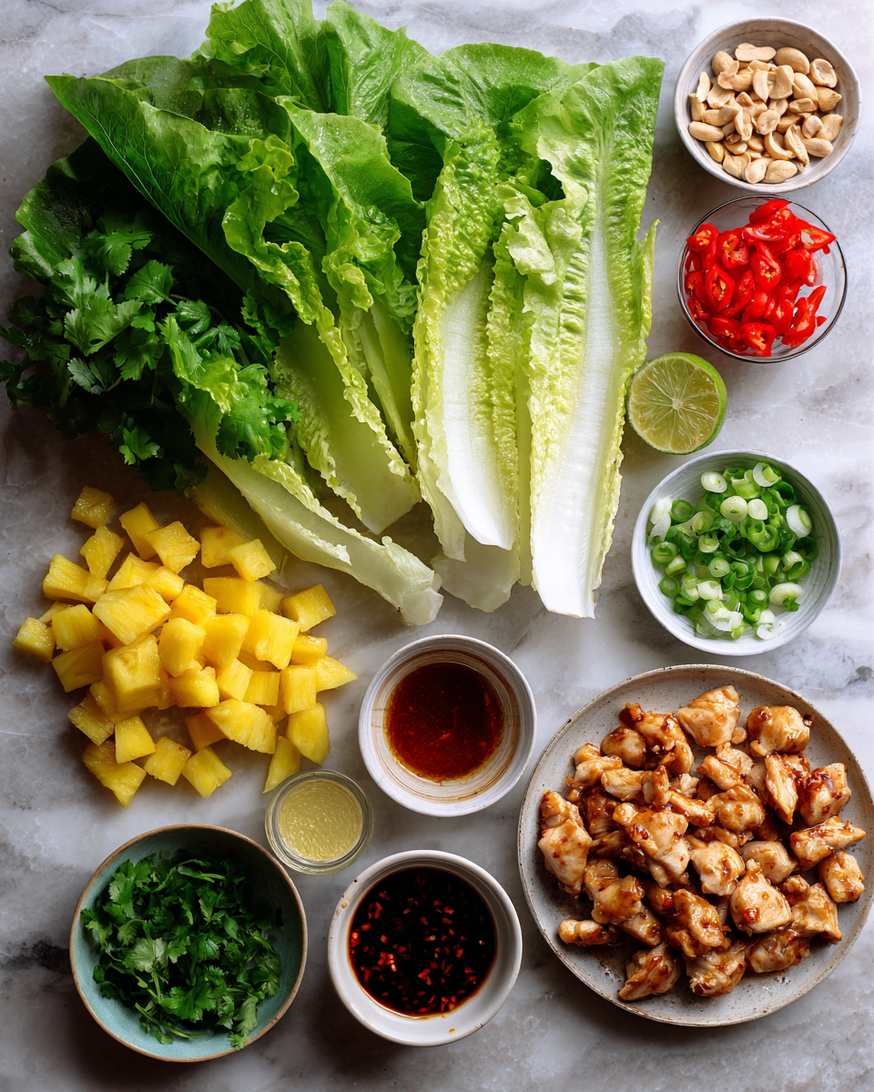 Ingredients for Sweet Chili Pineapple Chicken Lettuce Wraps That Will Ignite Your Taste Buds