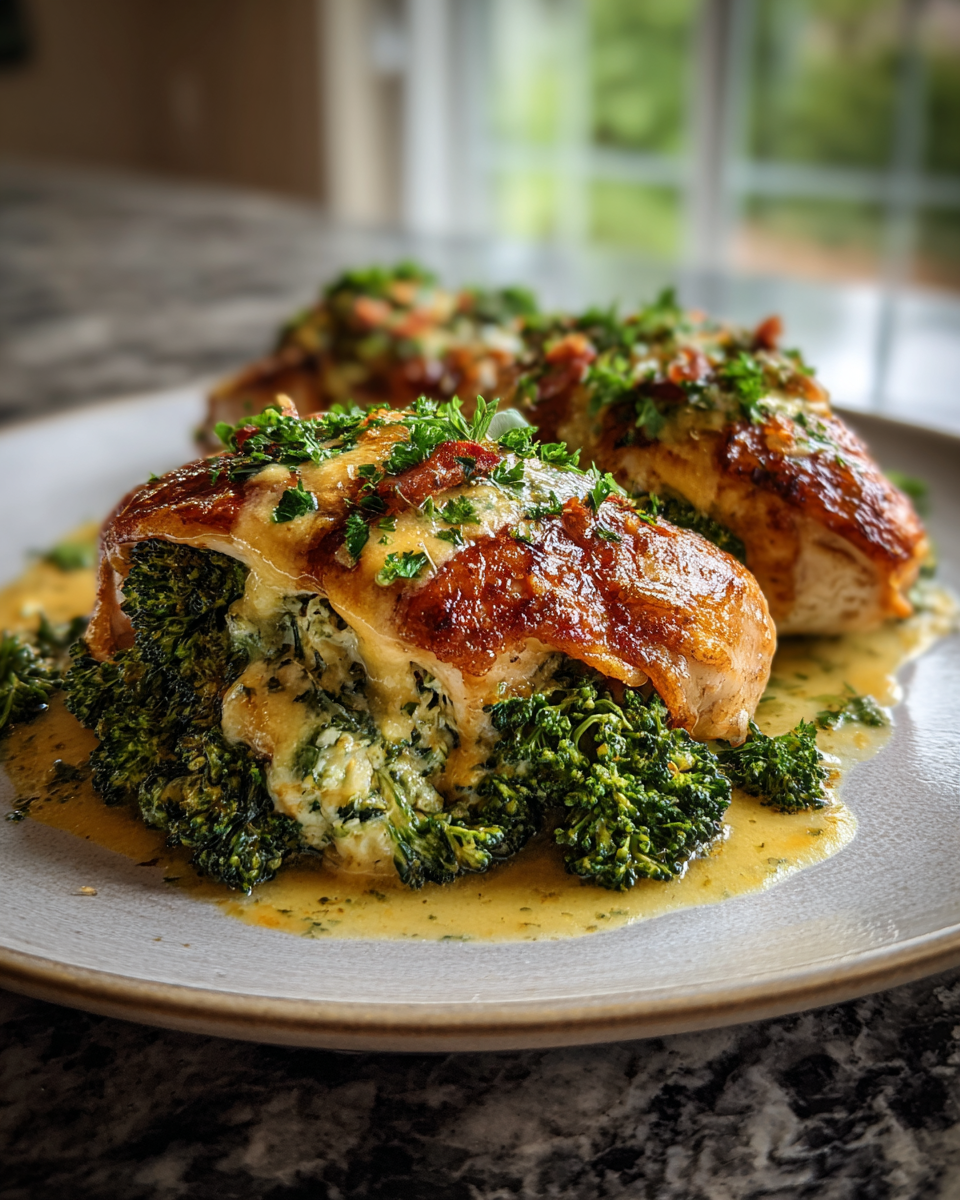 Final dish - Irresistible Broccoli Cheddar Stuffed Chicken Breasts You Need to Try Tonight