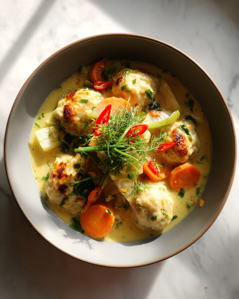 Final dish - Warm Up Your Soul with Coconut Lemongrass Dumpling Stew