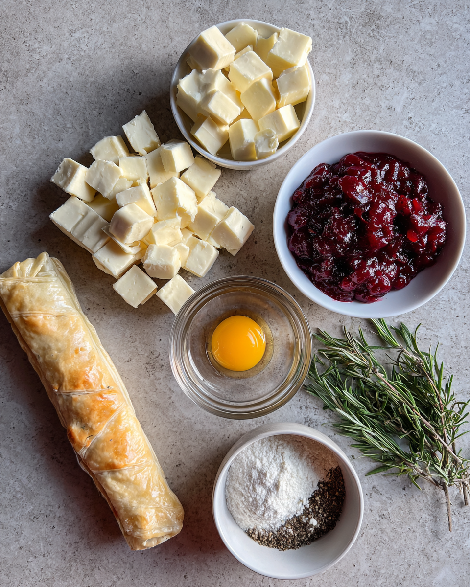 Ingredients for Irresistible Cranberry Brie Bites That Will Wow Your Guests