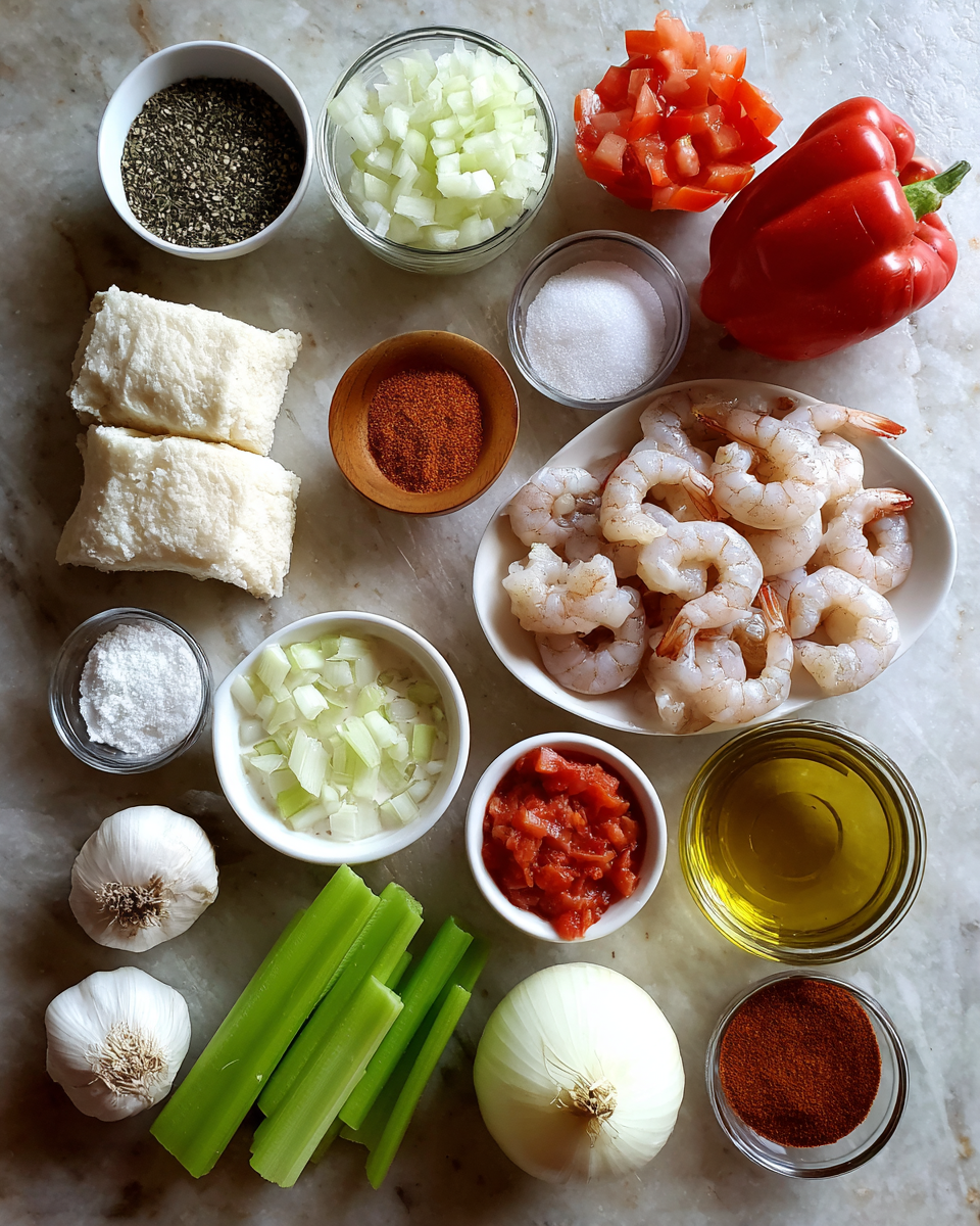 Ingredients for Creamy Cajun Shrimp Dumpling Stew That Warms Your Soul