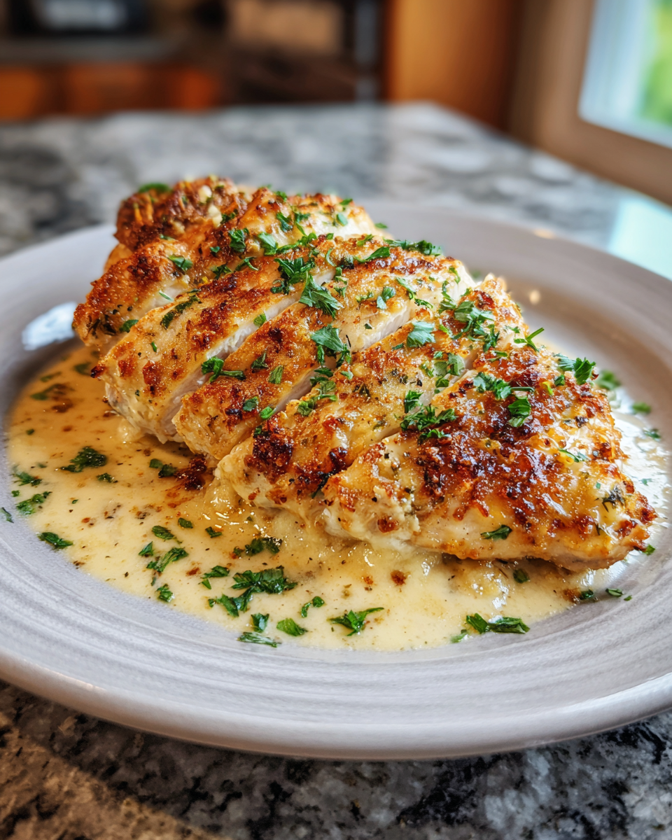 Final dish - Creamy Parmesan Baked Caesar Chicken Recipe That Will Wow Your Taste Buds