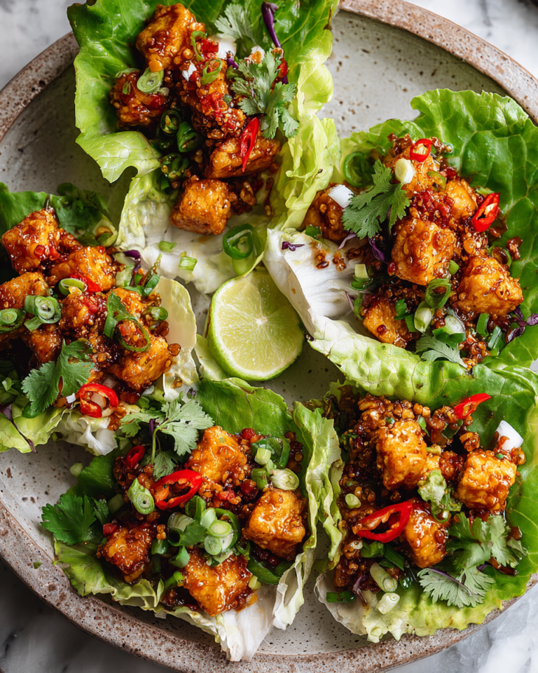 Crispy Bang Bang Tofu Lettuce Cups That Will Blow Your Mind - Featured Image