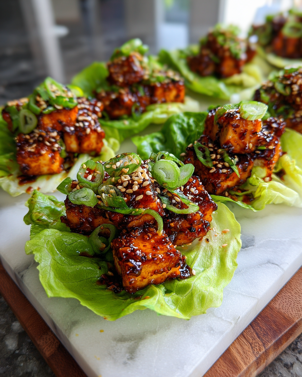 Final dish - Crispy Bang Bang Tofu Lettuce Cups That Will Blow Your Mind