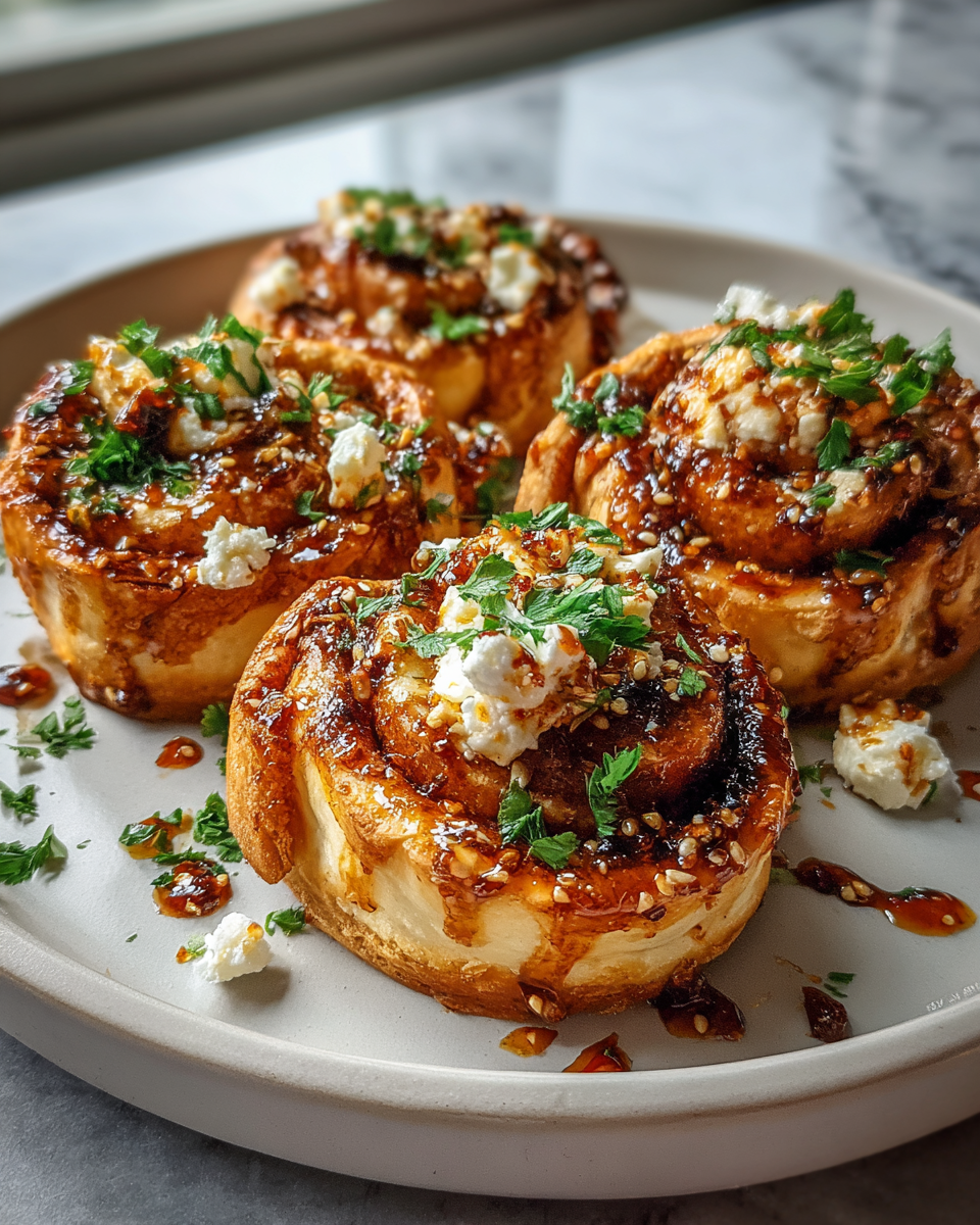 Final dish - Irresistible Feta Rolls with Spicy Chili Honey Twist