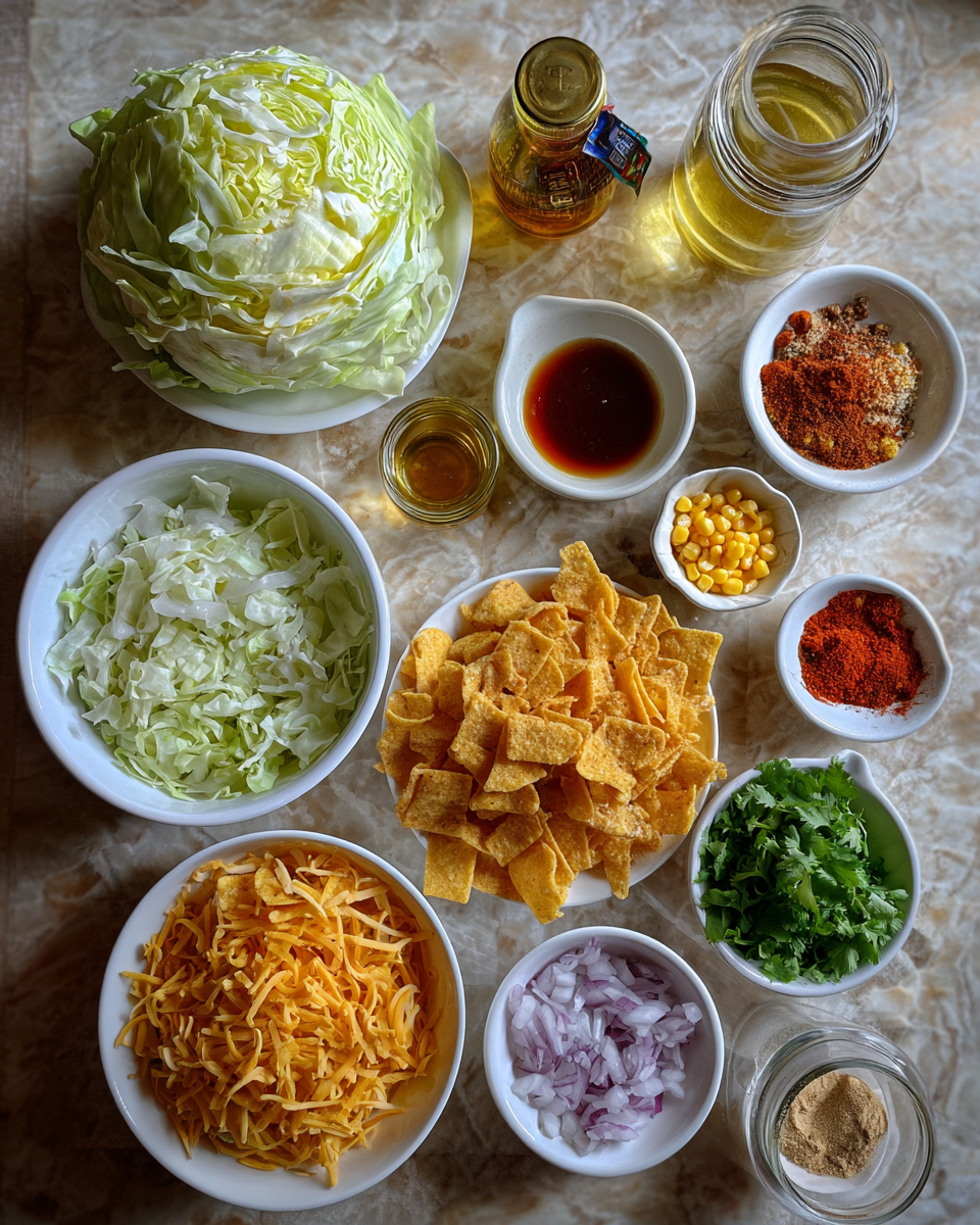 Ingredients for Crunchy Delight Frito Cowboy Cabbage Recipe You Need to Try