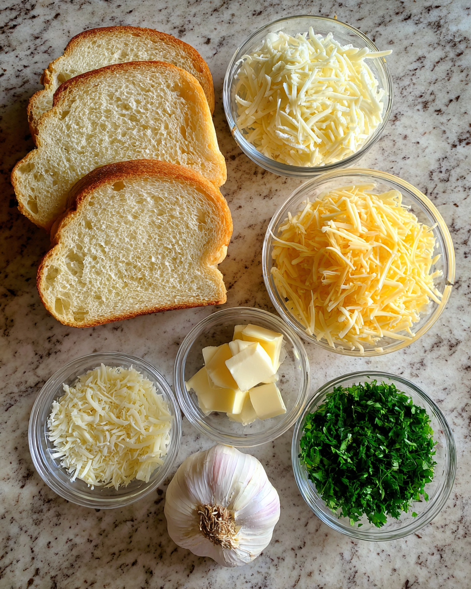 Ingredients for Ultimate Garlic Bread Grilled Cheese Recipe You Need to Try