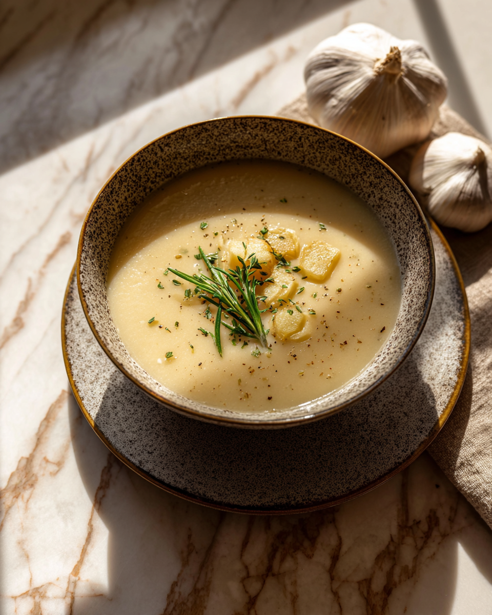 Final dish - Hangover Cure Garlic Potato Soup That Heals and Comforts