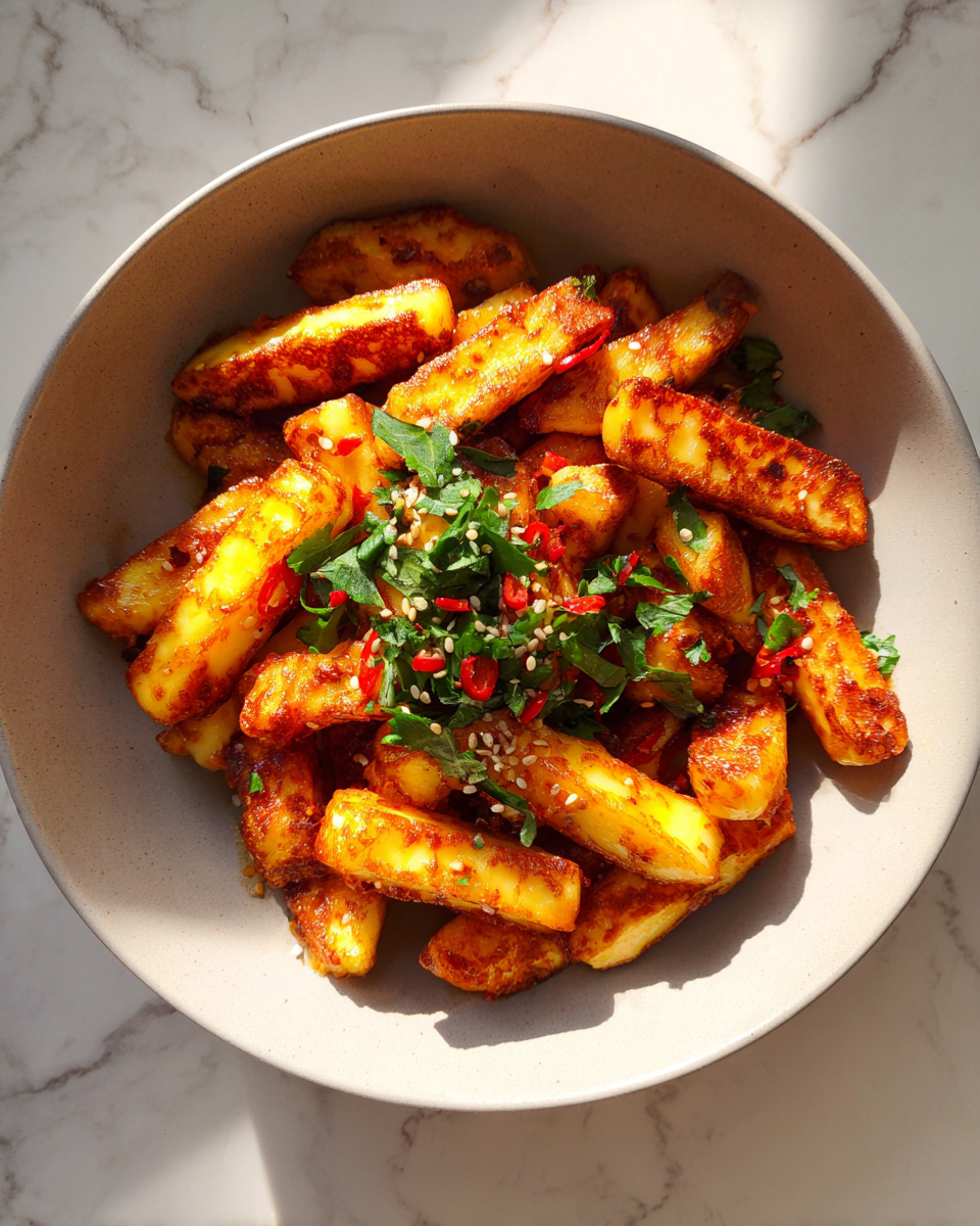 Final dish - Spice Up Snack Time with Irresistible Hot Honey Halloumi Fries