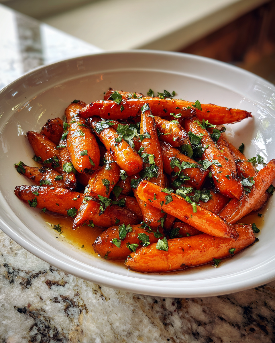 Final dish - Sweet and Savory Delight Maple Bourbon Glazed Carrots Recipe