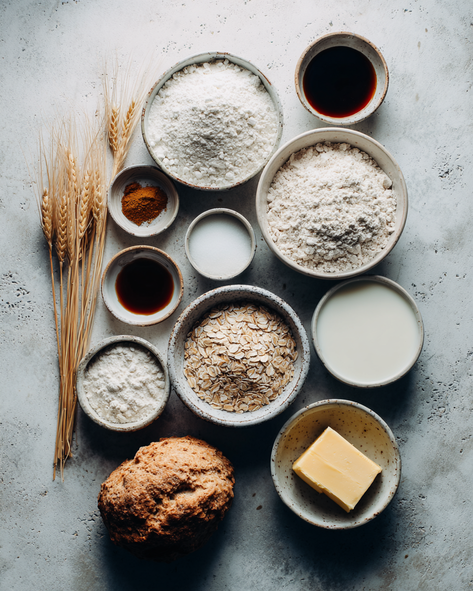 Ingredients for Irresistible Molasses Brown Soda Bread Recipe That Will Warm Your Soul