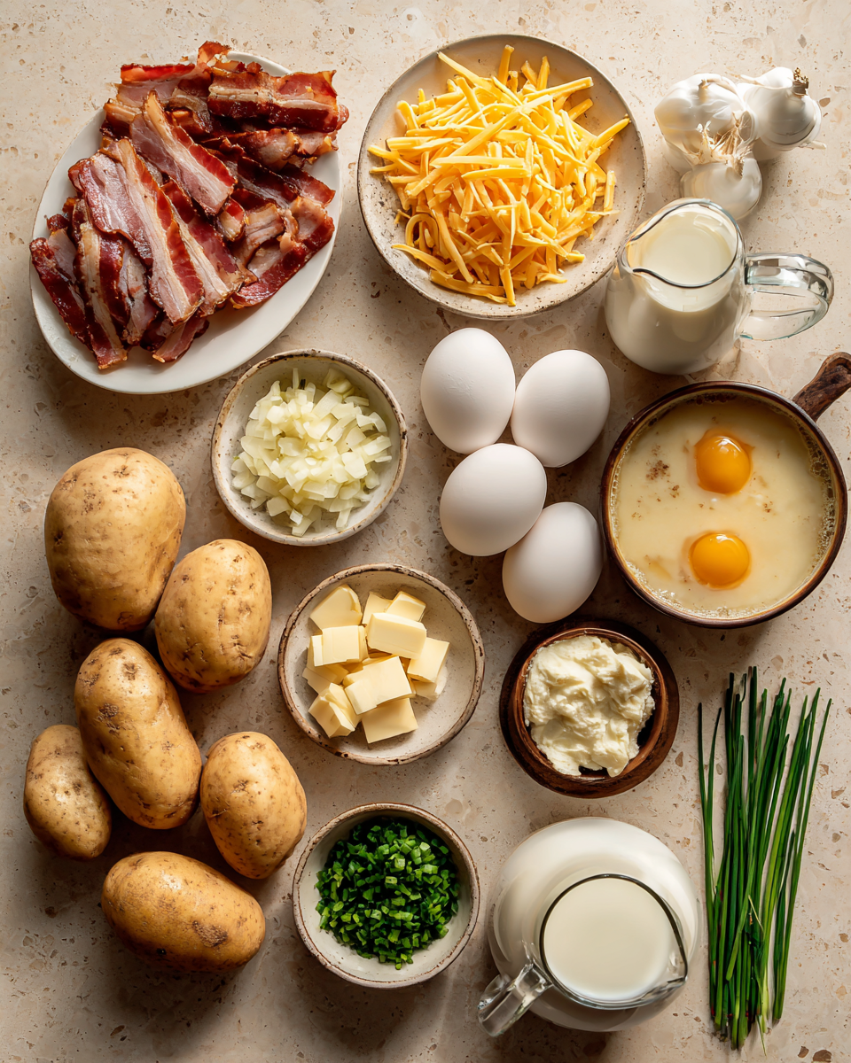 Ingredients for Wake Up Right with Creamy Morning-After Bacon Egg Chowder