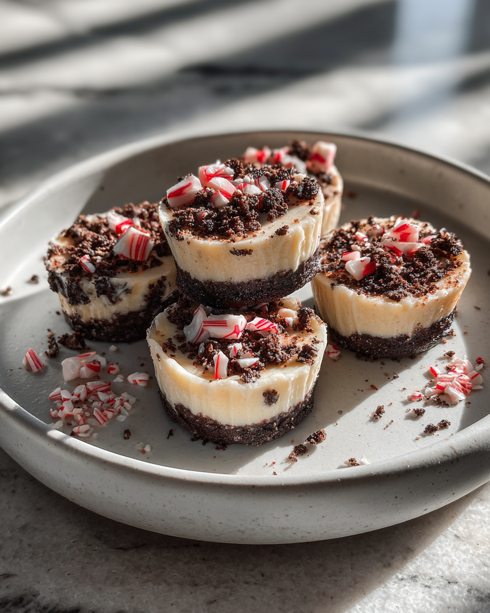 Final dish - Irresistible Peppermint Bark Oreo Cheesecake Cups You Have to Try