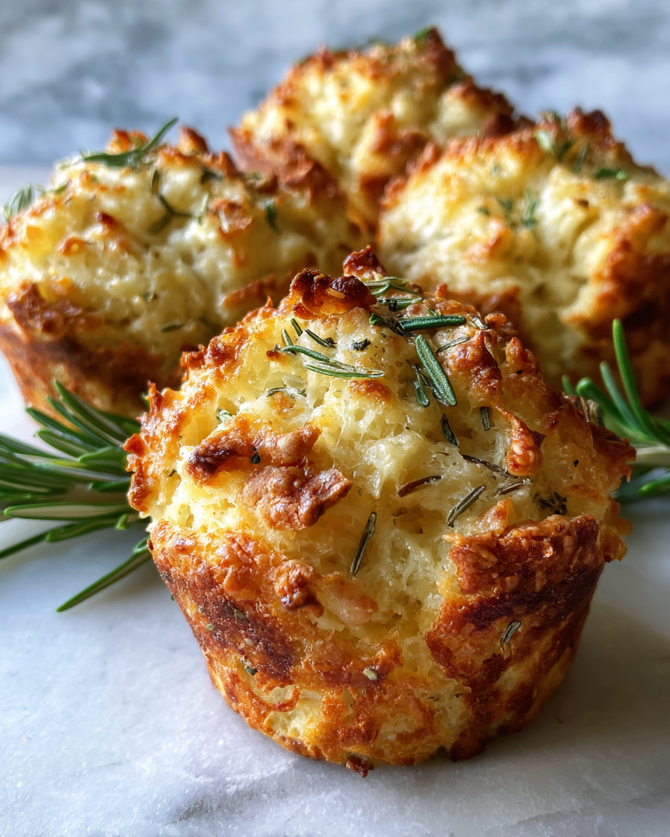 Final dish - Rustic Rosemary Parmesan Bread Muffins That Melt in Your Mouth