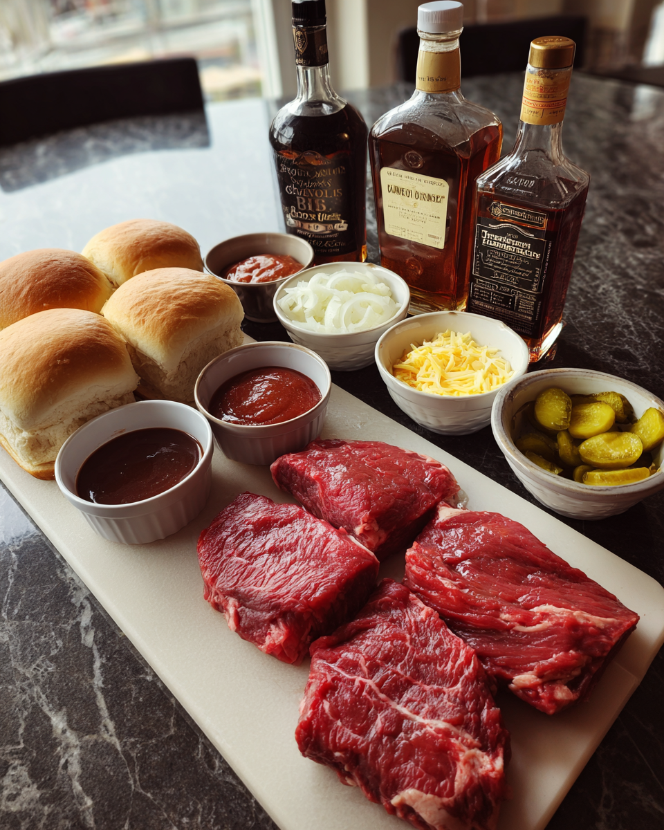 Ingredients for Melt-in-Your-Mouth Slow-Cooked Bourbon Beef Rib Sliders You Have to Try