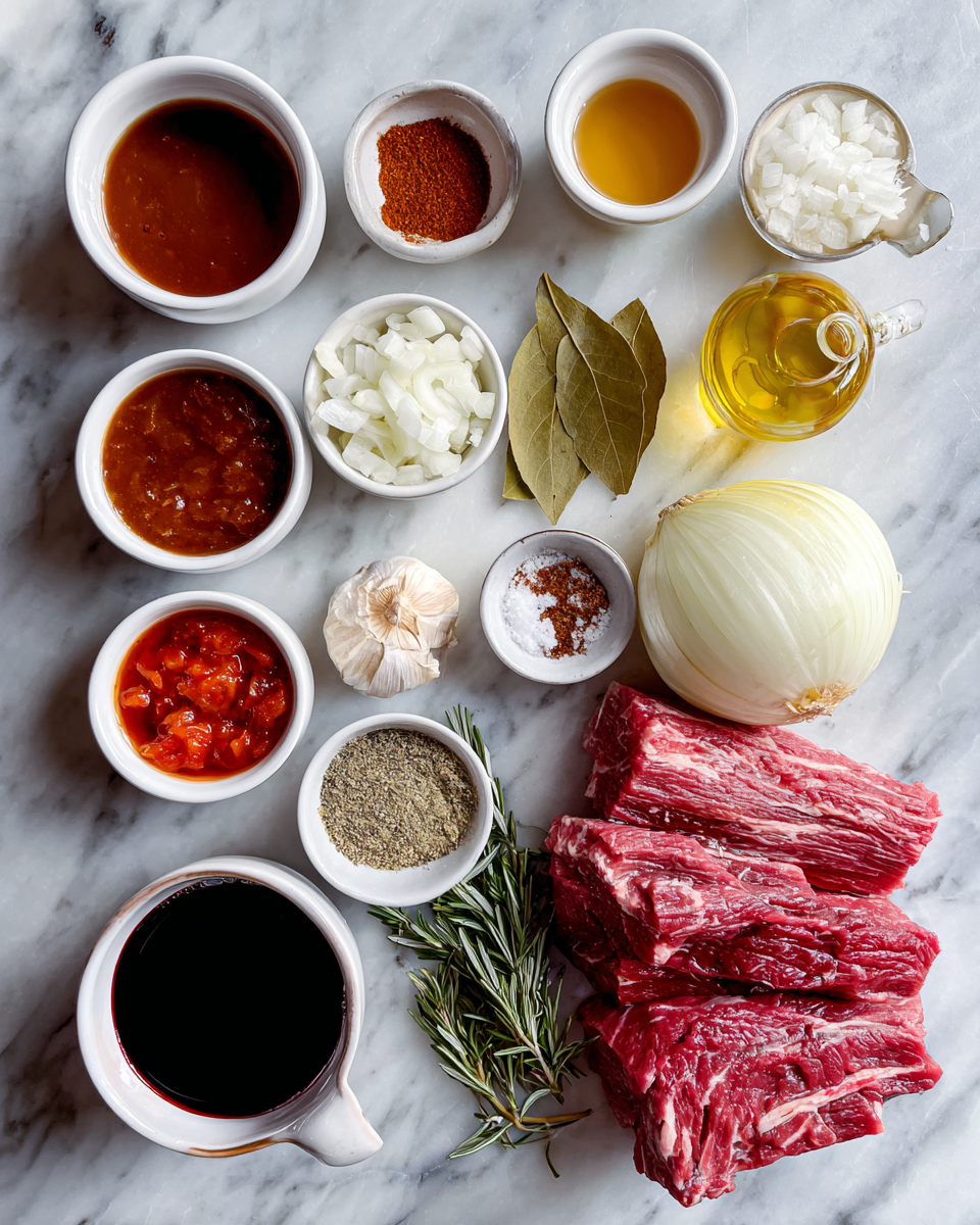 Ingredients for Melt-in-Your-Mouth Slow Cooker Brisket Tender Beef Recipe