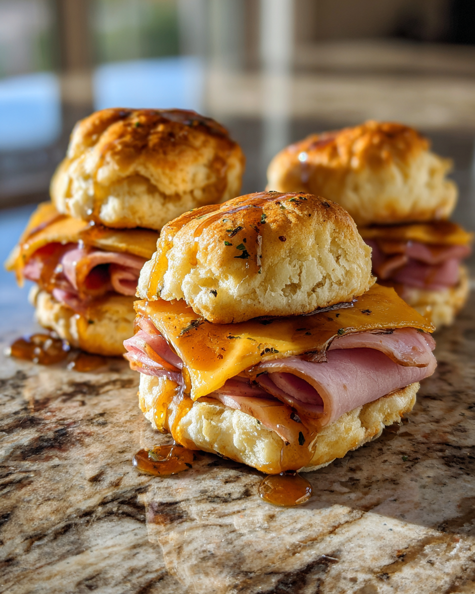 Final dish - Irresistible Spicy Honey Ham Biscuit Sliders That Will Wow Your Taste Buds