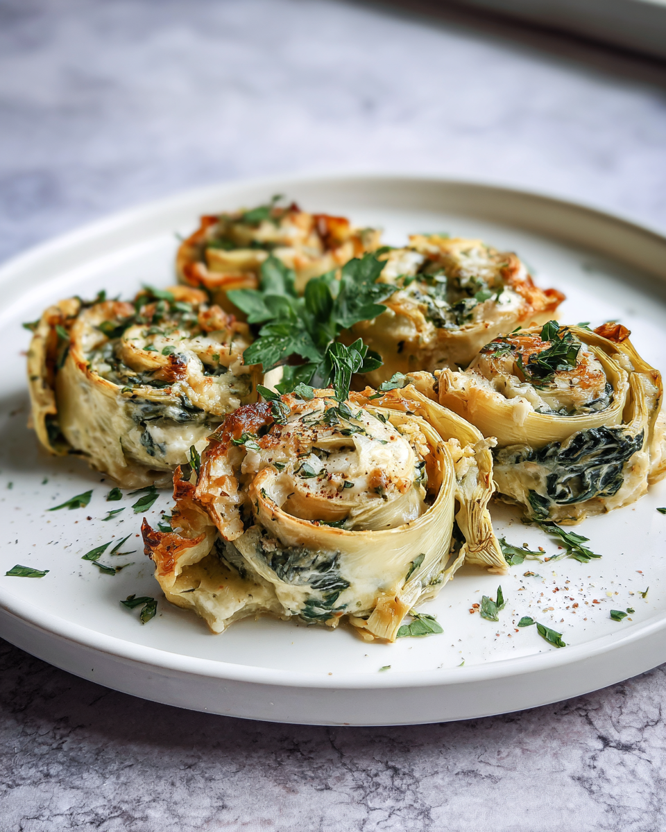 Final dish - Deliciously Easy Spinach Artichoke Roll-Ups You Need to Try