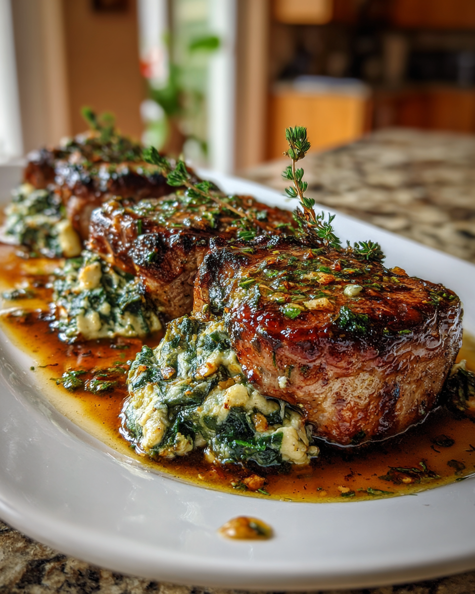 Final dish - Irresistible Spinach Artichoke Stuffed Pork Chops That Will Wow Your Dinner Guests