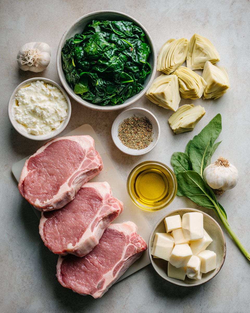 Ingredients for Irresistible Spinach Artichoke Stuffed Pork Chops That Will Wow Your Dinner Guests