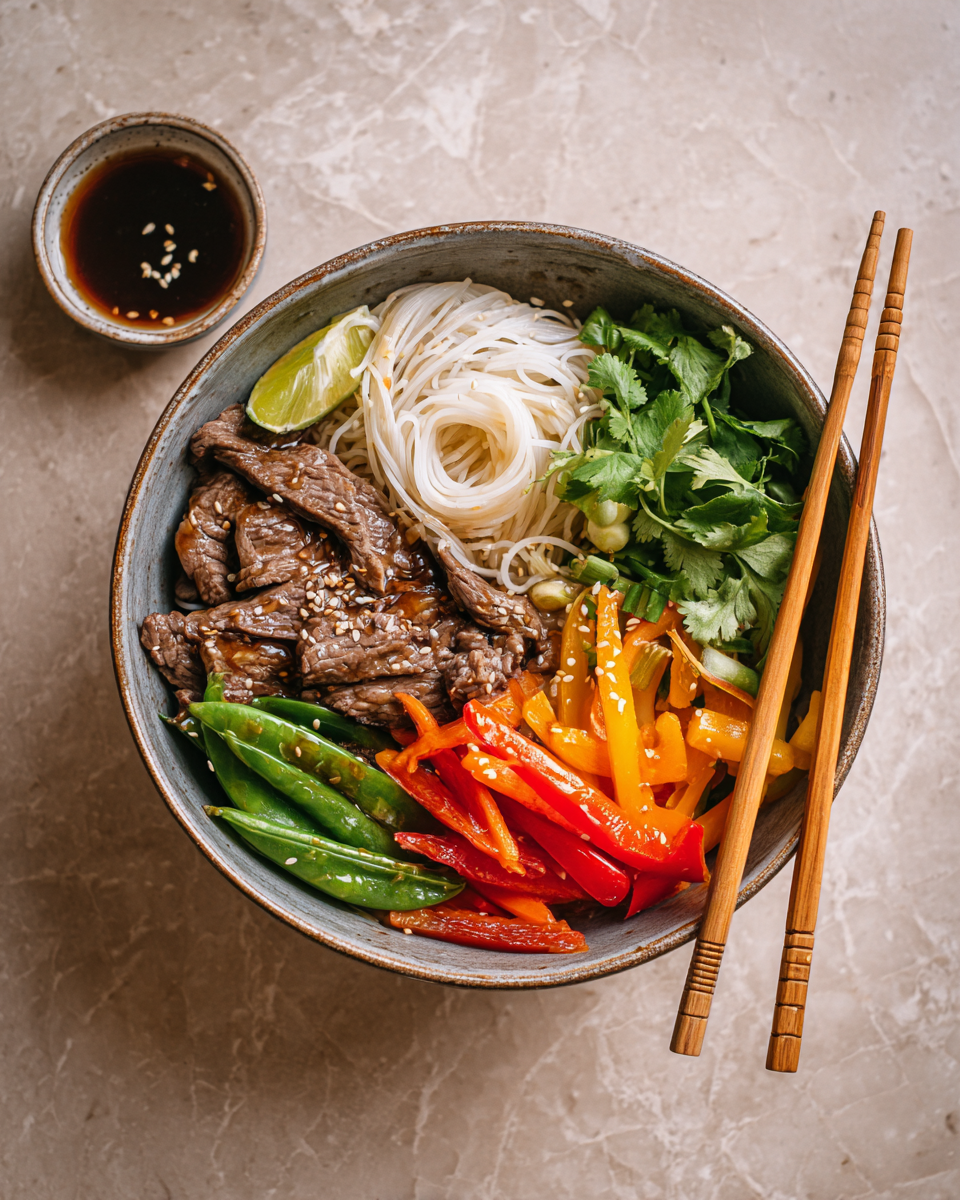 Ingredients for Sweet and Spicy Asian Beef Noodle Bowls That Will Ignite Your Taste Buds