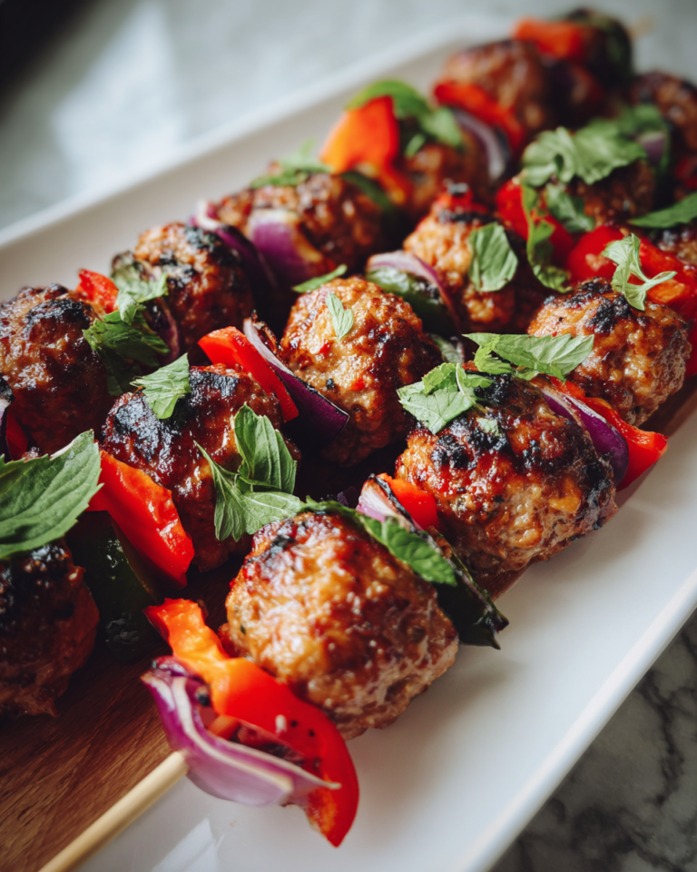 Irresistible Thai Basil Meatball Skewers That Will Spice Up Your Grill Night - Featured Image