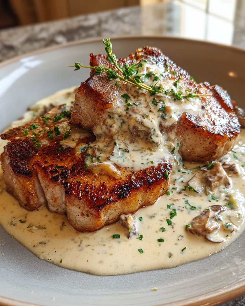 Final dish - Indulge in Decadence with Truffle Leek Cream Pork Cutlets