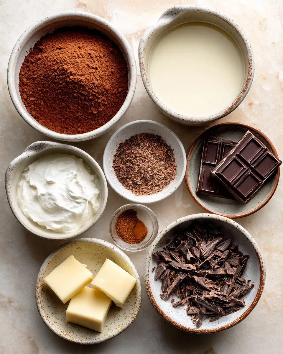 Ingredients for Decadence in a Cup: Chocolate Espresso Pudding Cups Delight